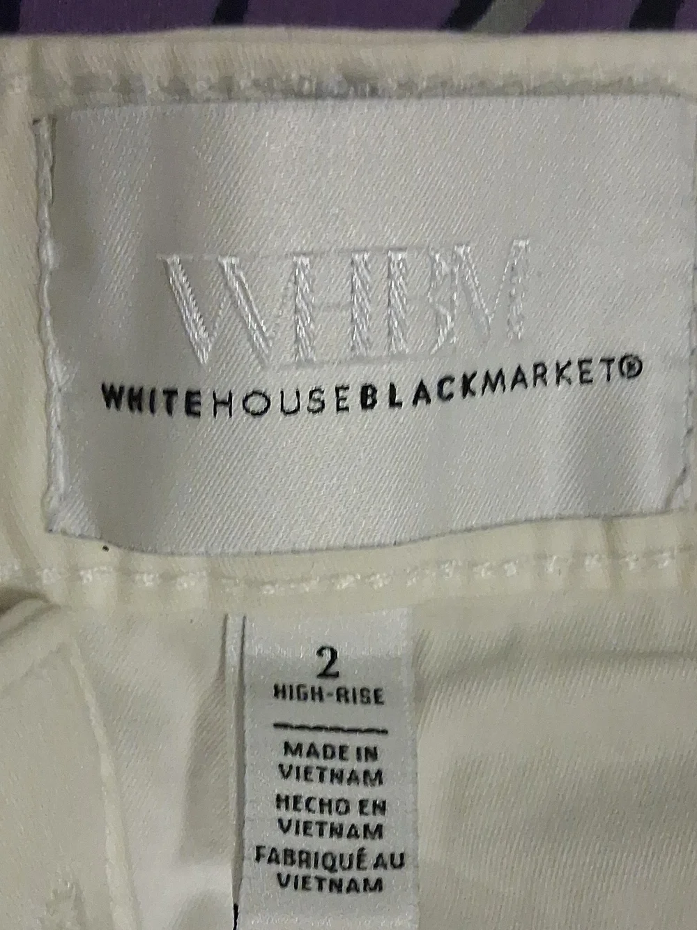 White House Black Market White High-Rise Trousers